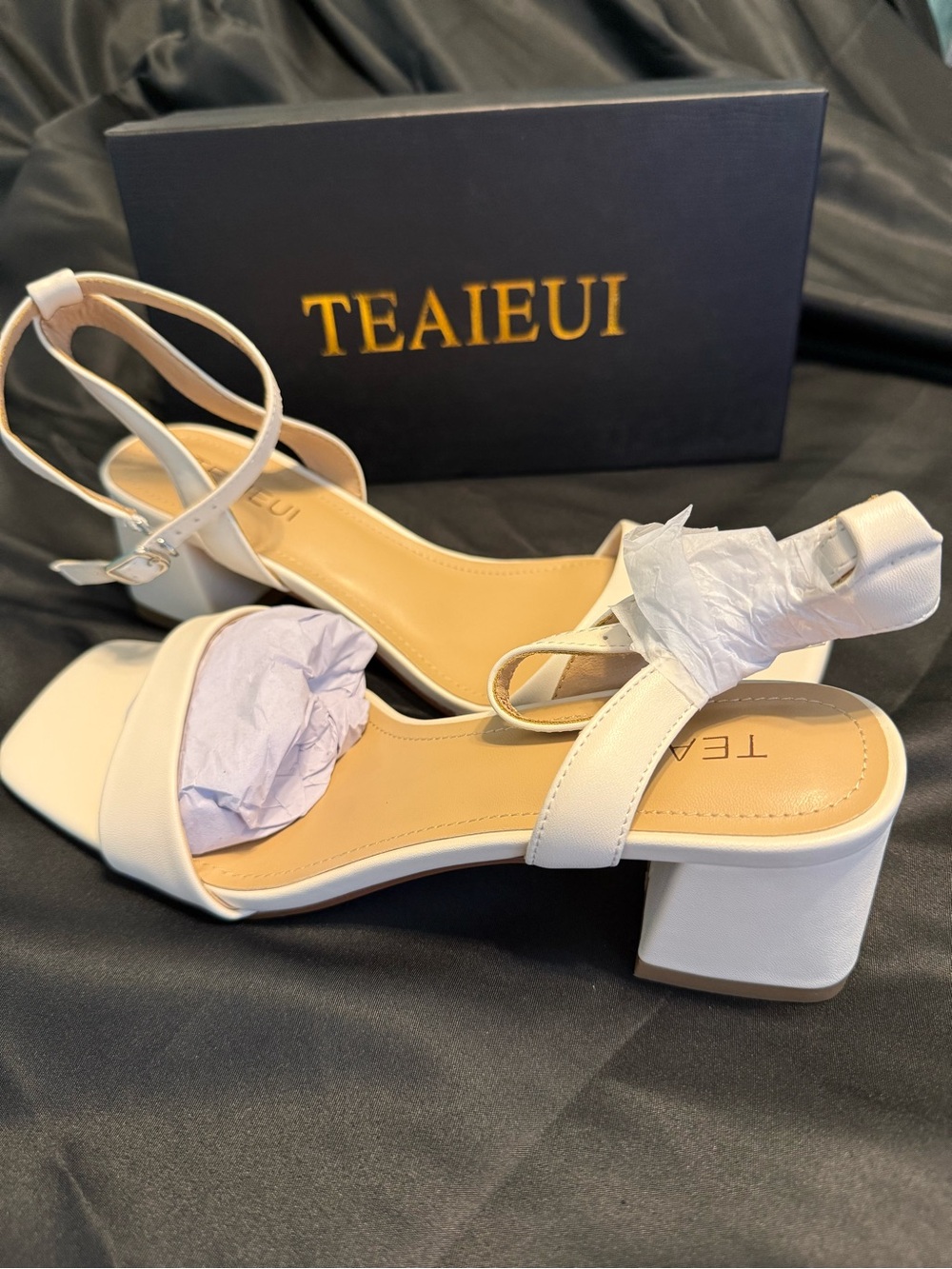 Cream   Block Heel Sandals for Women